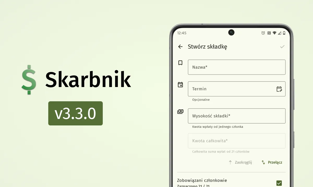Skarbnik v3.3.0 - Nowy flow rejestracji